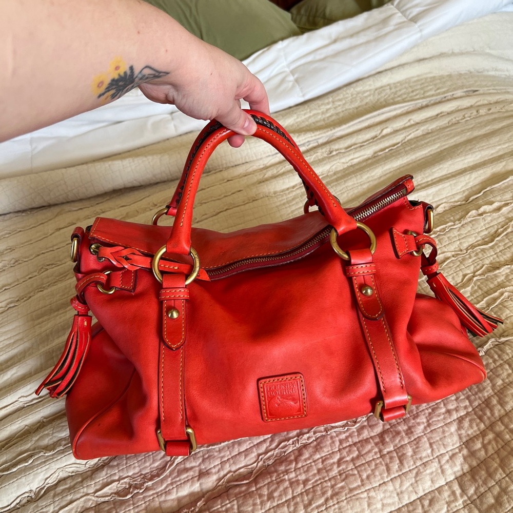Dooney & Bourke Vibrant Red Florentine Leather Satchel